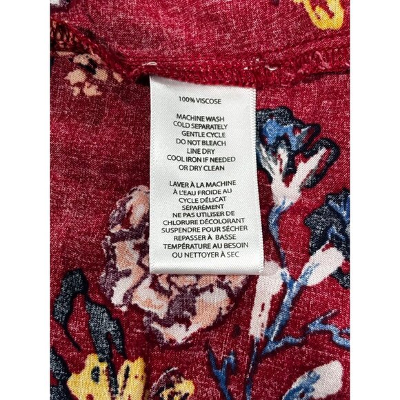 Beachlunchlounge Collection Womens Red Floral Print Short Sleeve Tunic Dress XL - Picture 8 of 9